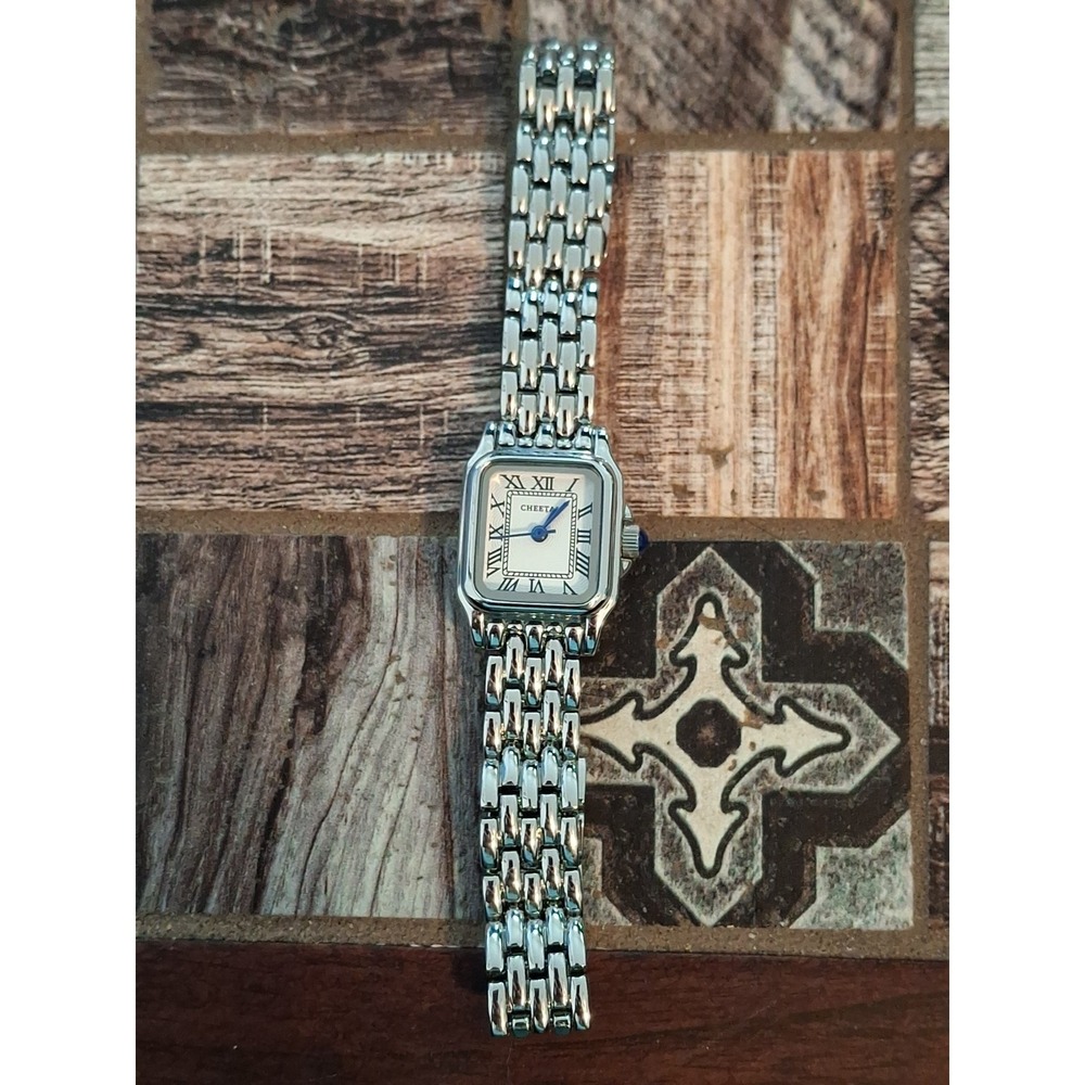 NIB CHEETAH CH-1501 Silvertone,Quartz Mvmnt Womens Watch. Stainless,Adjustable. - Picture 2 of 8